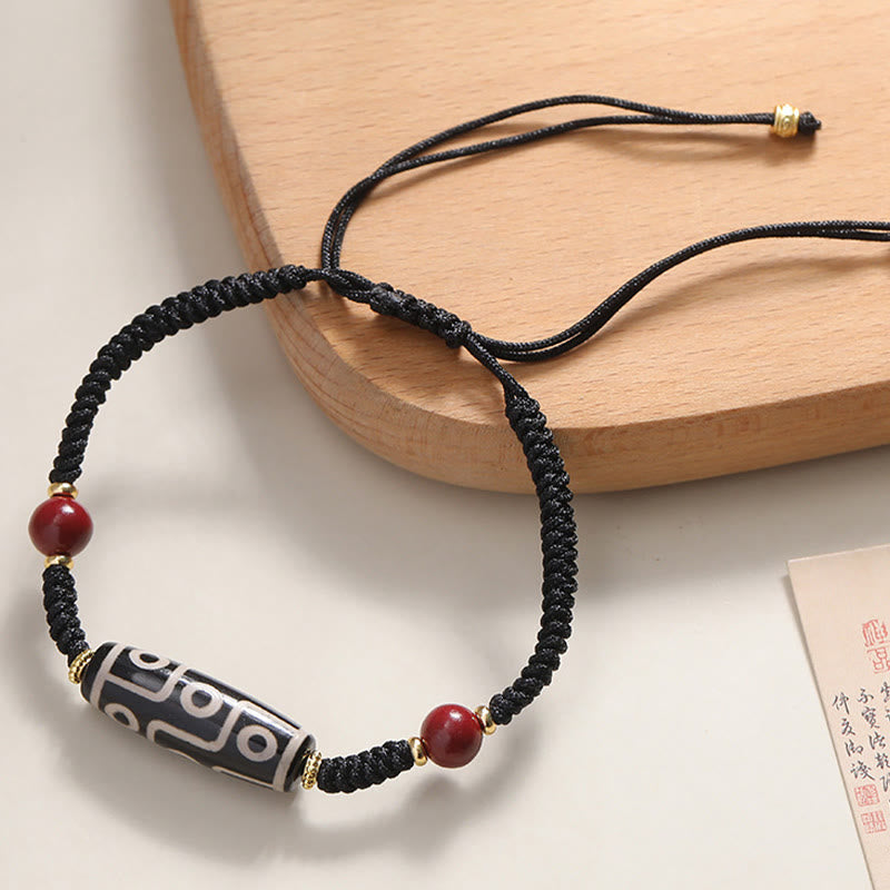 Buddha Stones Handcrafted Tibetan Nine-eye Dzi Bead Protection Bracelet - image 2