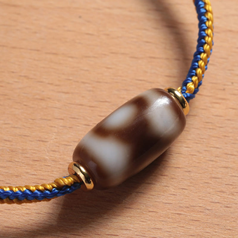 Buddha Stones Tibetan Three-eyed Dzi Bead Luck Happiness Bracelet - image 6