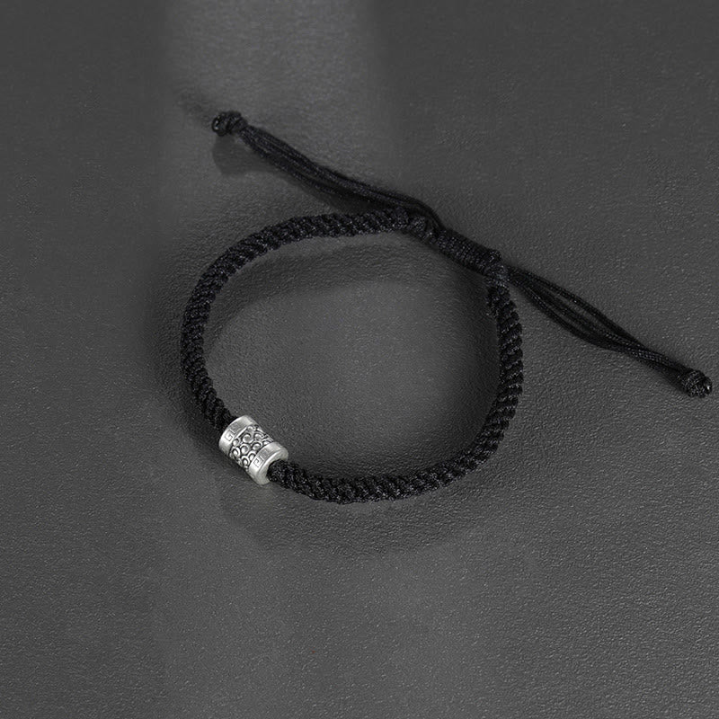 Buddha Stones 999 Sterling Silver Red String Lucky Cloud Strength Bracelet - image 0
