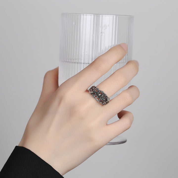 Buddha Stones Lotus Symbol Koi Fish Enlightenment Ring - image 3