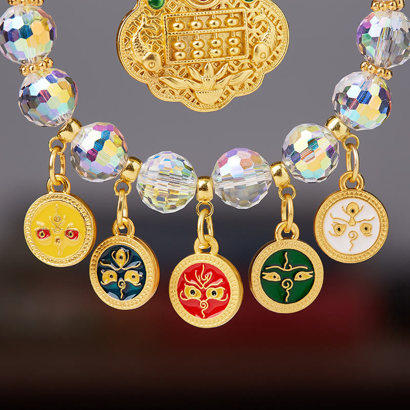Buddha Stones Lucky Koi Fish Five God Of Wealth Prosperity Hanging Decoration - image 2