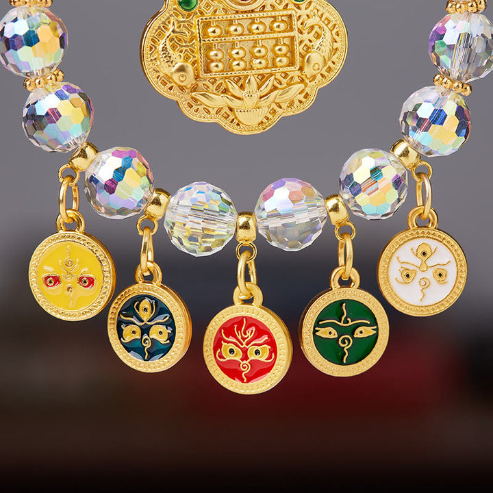 Buddha Stones Lucky Koi Fish Five God Of Wealth Prosperity Hanging Decoration - image 2