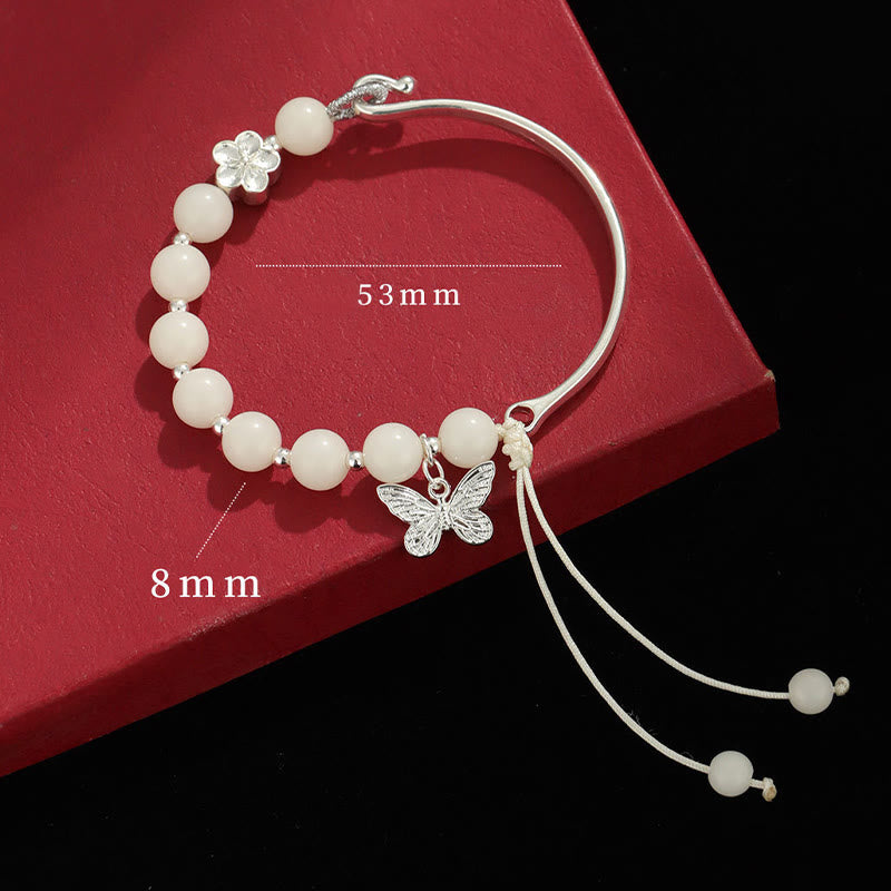 Buddha Stones Bodhi Seed Butterfly Lotus Luck Wealth Bracelet Bangle - image 6