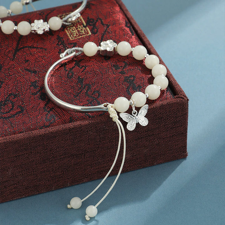Buddha Stones Bodhi Seed Butterfly Lotus Luck Wealth Bracelet Bangle - image 3