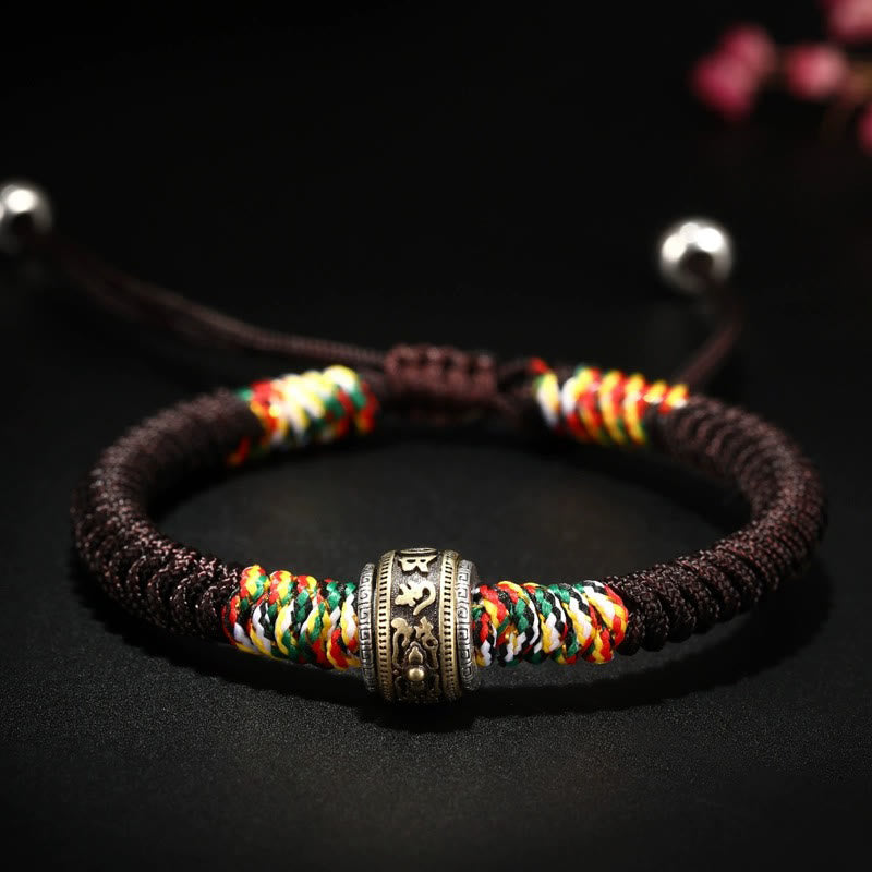 Buddha Stones 925 Sterling Silver Om Mani Padme Hum King Kong Knot Faith Bracelet - Brown(Wrist Circumference: 14-21cm) - Om Mani Padme Hum - image 20
