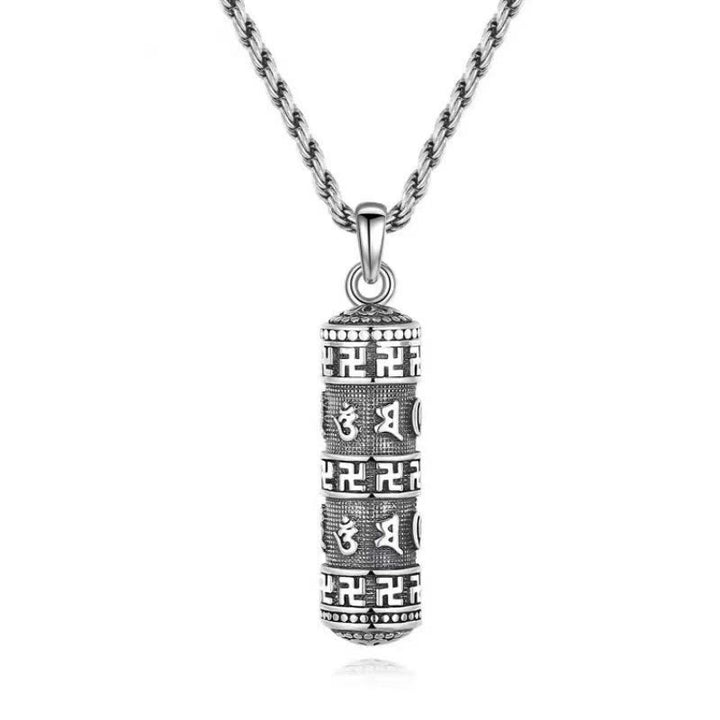 Buddha Stones Om Mani Padme Hum Swastika Twisted Chain Wisdom Necklace Pendant - image 6