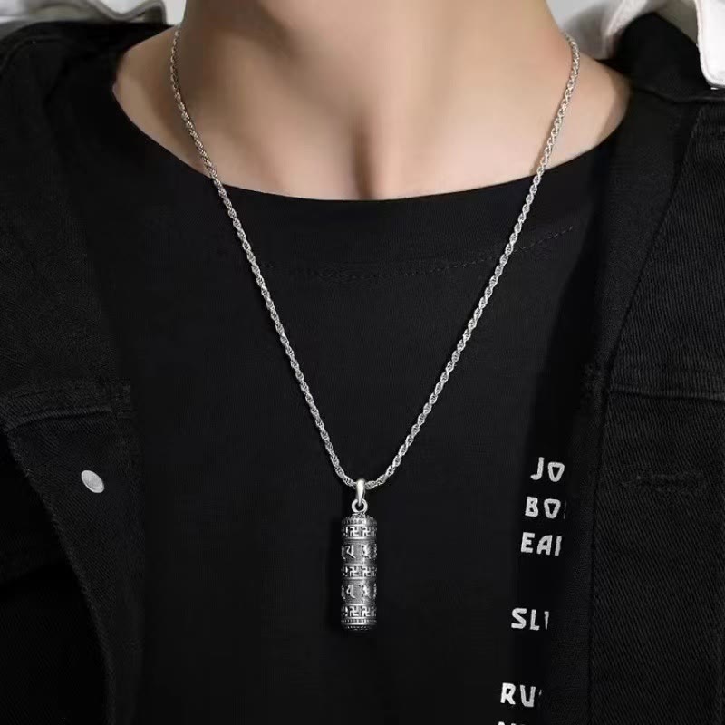 Buddha Stones Om Mani Padme Hum Swastika Twisted Chain Wisdom Necklace Pendant - image 4