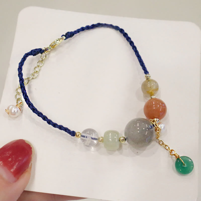 Buddha Stones Moonstone Sunstone Beads Peace Buckle Charm Healing Bracelet - image 19