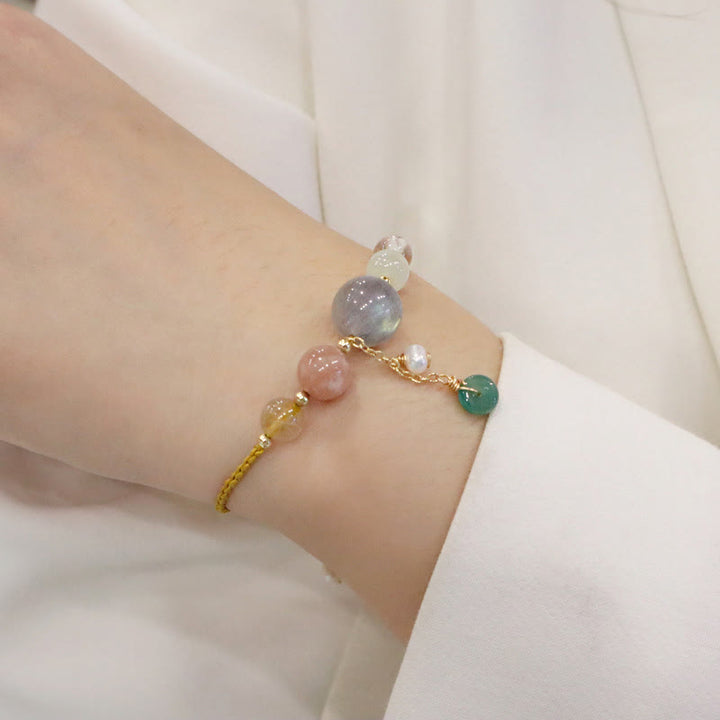 Buddha Stones Moonstone Sunstone Beads Peace Buckle Charm Healing Bracelet - image 23