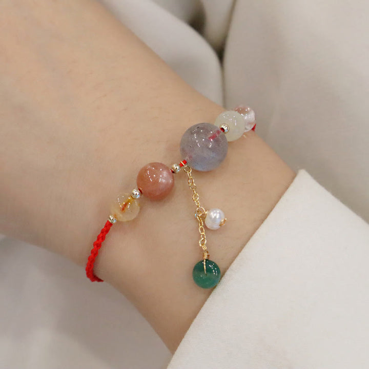 Buddha Stones Moonstone Sunstone Beads Peace Buckle Charm Healing Bracelet - image 6