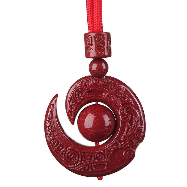 Buddha Stones One's Luck Improves Design Patern Natural Cinnabar Concentration Necklace Pendant - image 7