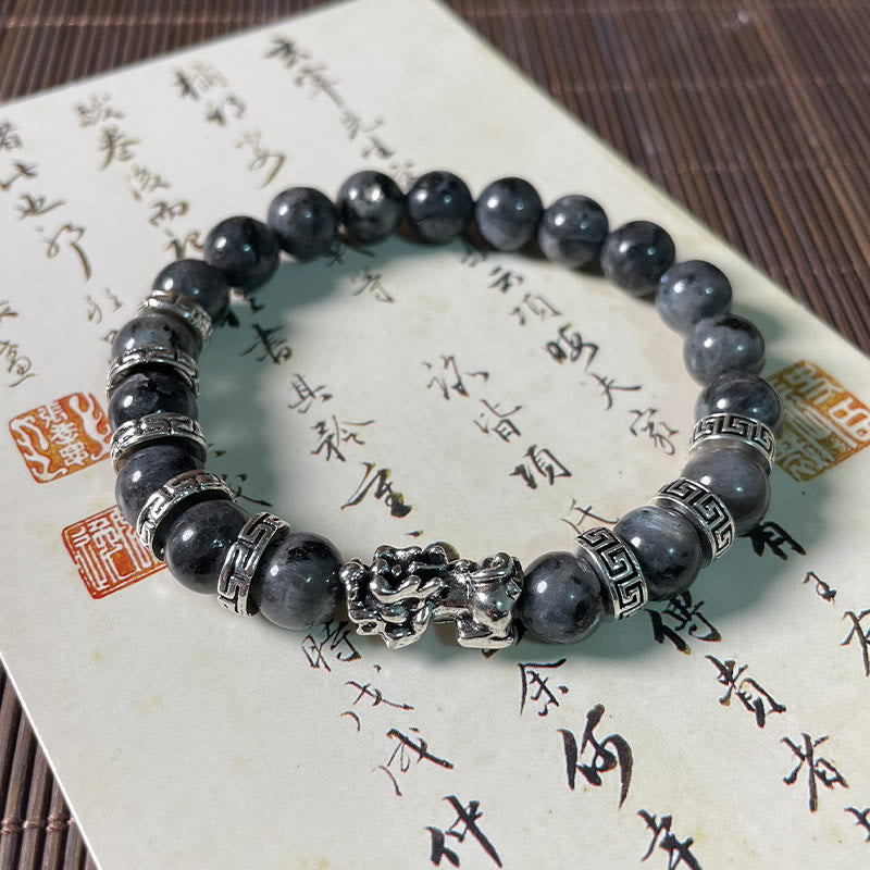 Buddha Stones Black Glitter Stone PiXiu Power Bracelet - image 4