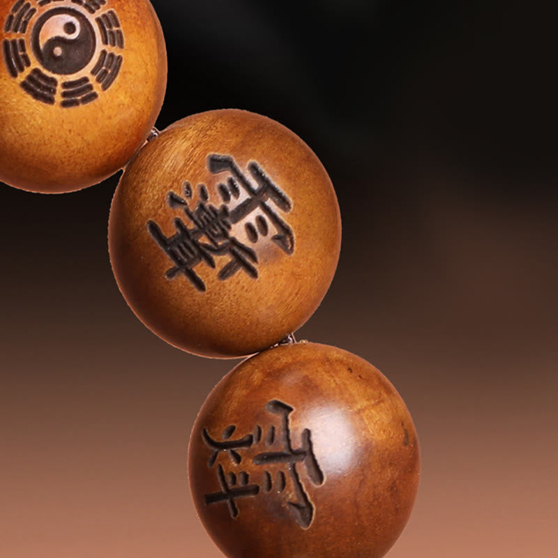 Buddha Stones Lightning Struck Jujube Wood Yin Yang Bagua Taoist Taboo Characters Engraved Protection Bracelet - image 11