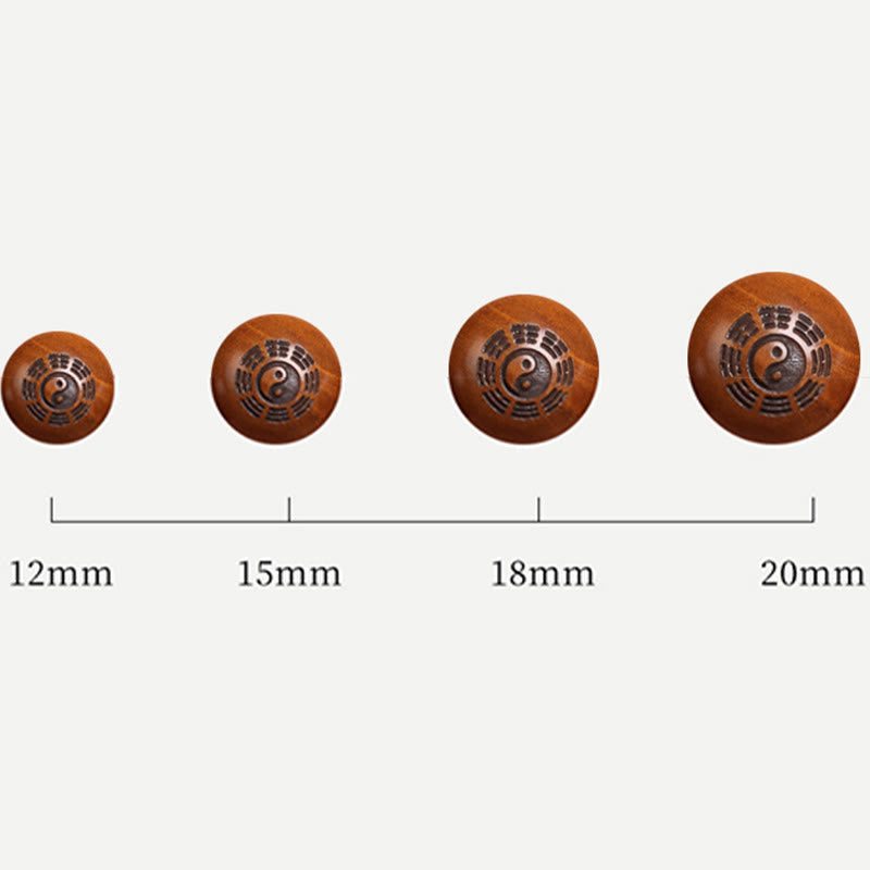 Buddha Stones Lightning Struck Jujube Wood Yin Yang Bagua Taoist Taboo Scripture Symbol Engraved Luck Bracelet - image 13