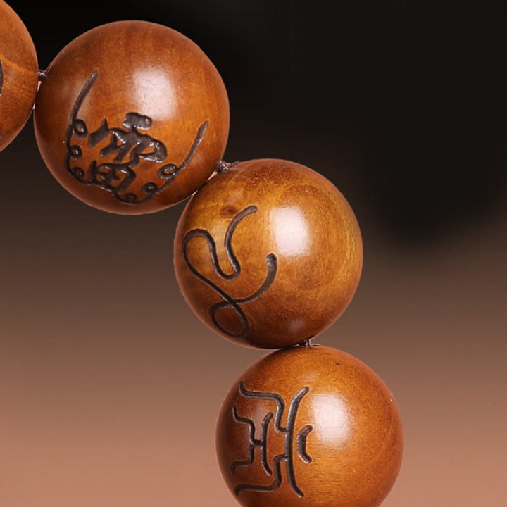 Buddha Stones Lightning Struck Jujube Wood Yin Yang Bagua Taoist Taboo Scripture Symbol Engraved Luck Bracelet - image 10