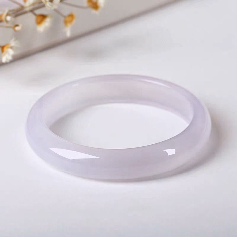 Buddha Stones Natural Chalcedony Positive Energy Bracelet Bangle - 61-62mm - image 0