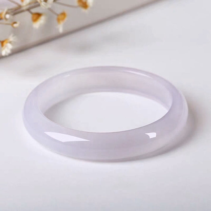Buddha Stones Natural Purple Jade Soothing Protection Bracelet Bangle - 61-62mm - image 0