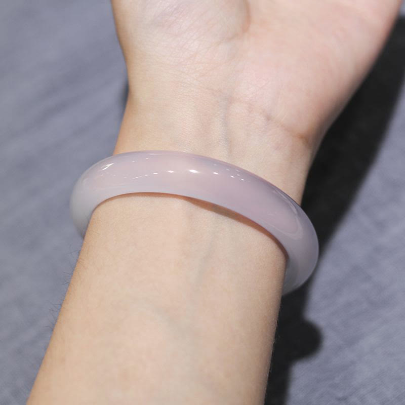 Buddha Stones Natural Purple Jade Soothing Protection Bracelet Bangle - image 4