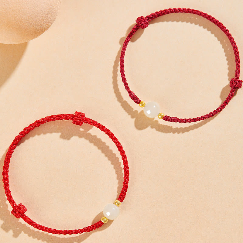 Buddha Stones Handcrafted Round Jade Lucky Bead Prosperity Braided Bracelet - image 19