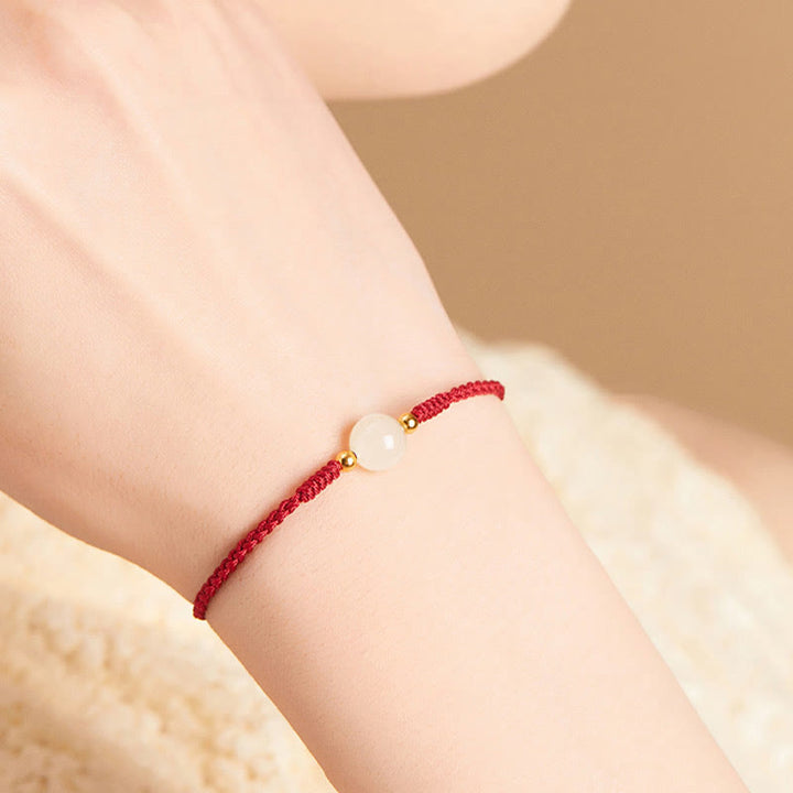 Buddha Stones Handcrafted Round Jade Lucky Bead Prosperity Braided Bracelet - image 12
