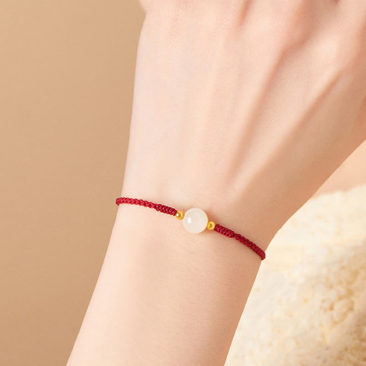 Buddha Stones Handcrafted Round Jade Lucky Bead Prosperity Braided Bracelet - image 10