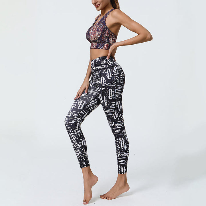 Buddha Stones Rose Lines Tiger Leopard Print Sports Fitness High Waist Leggings Women's Yoga Pants With Pockets - image 9