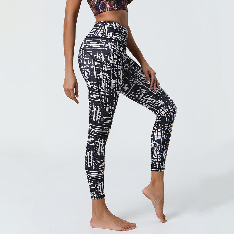 Buddha Stones Rose Lines Tiger Leopard Print Sports Fitness High Waist Leggings Women's Yoga Pants With Pockets - image 7