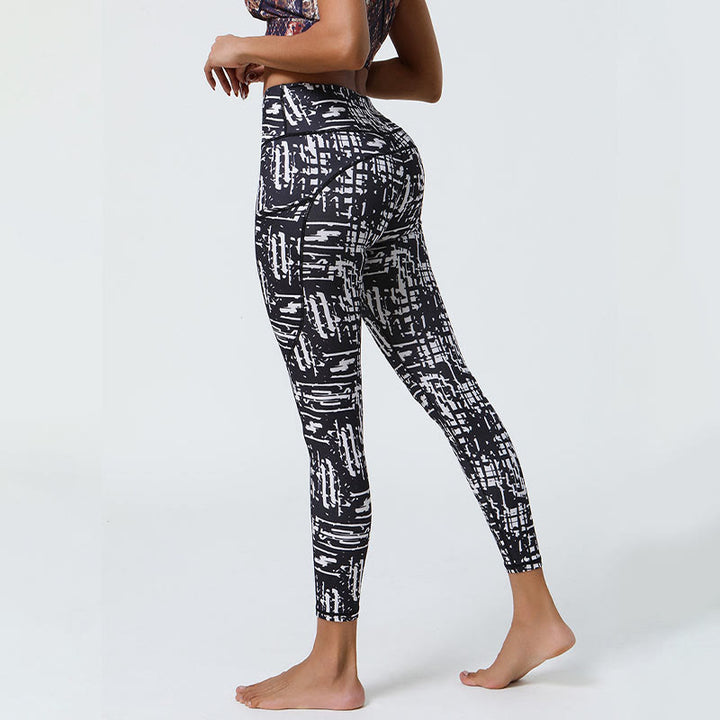 Buddha Stones Rose Lines Tiger Leopard Print Sports Fitness High Waist Leggings Women's Yoga Pants With Pockets - image 8