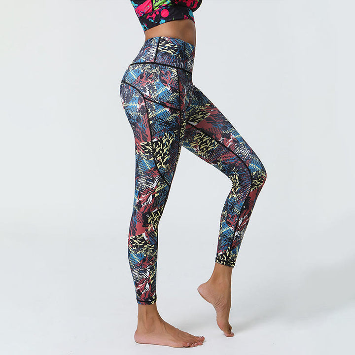 Buddha Stones Rose Lines Tiger Leopard Print Sports Fitness High Waist Leggings Women's Yoga Pants With Pockets - image 20