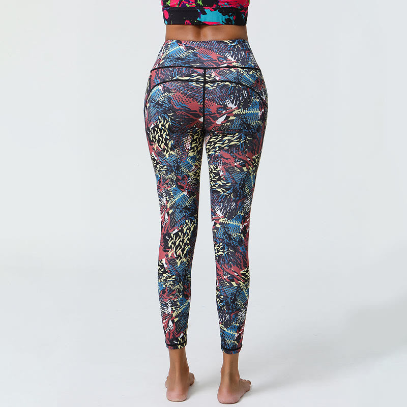 Buddha Stones Rose Lines Tiger Leopard Print Sports Fitness High Waist Leggings Women's Yoga Pants With Pockets - image 22