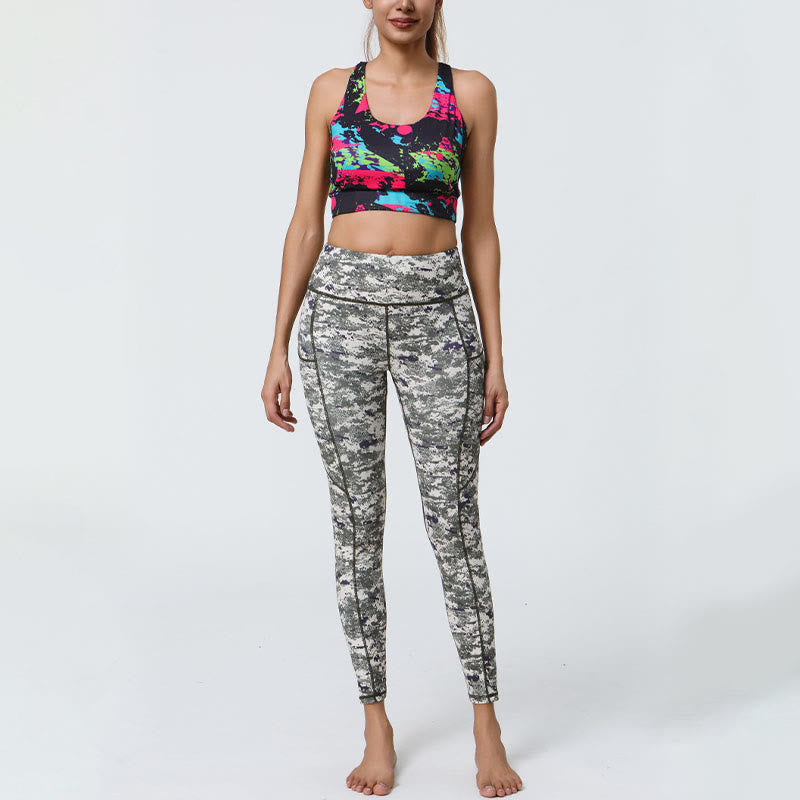 Buddha Stones Rose Lines Tiger Leopard Print Sports Fitness High Waist Leggings Women's Yoga Pants With Pockets - image 28