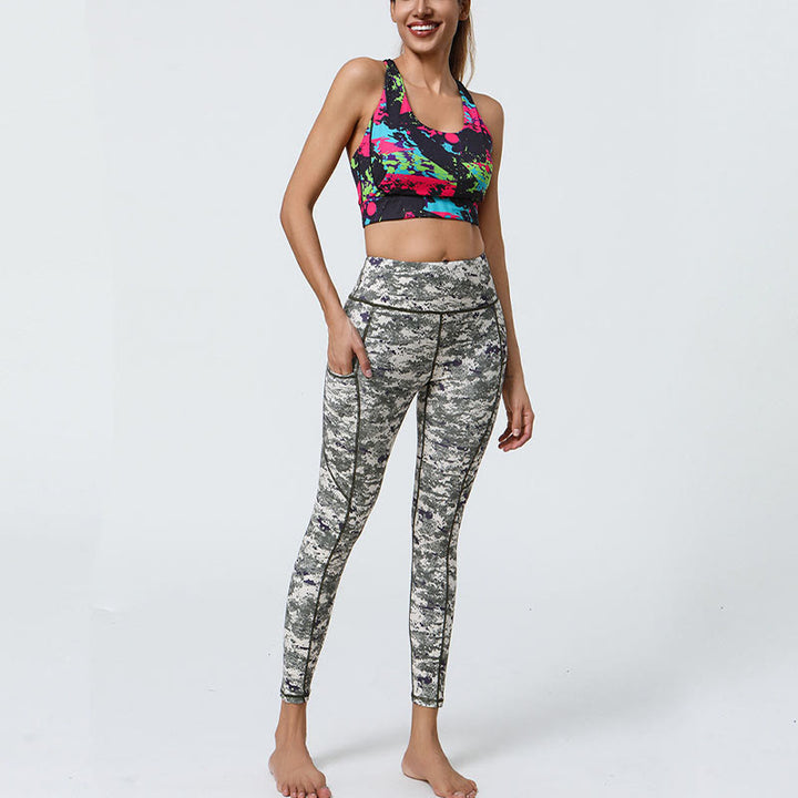 Buddha Stones Rose Lines Tiger Leopard Print Sports Fitness High Waist Leggings Women's Yoga Pants With Pockets - image 29