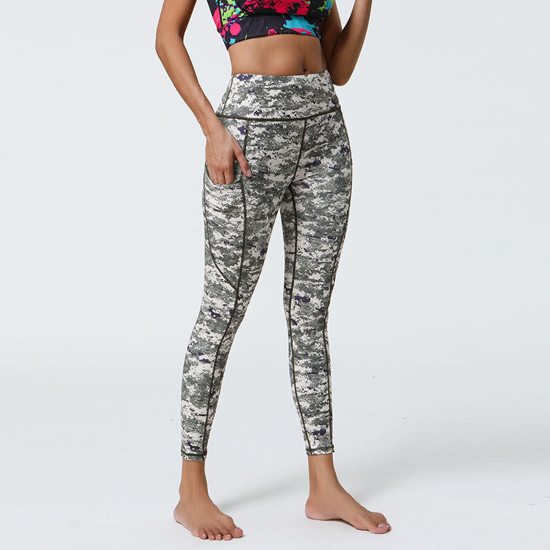 Buddha Stones Rose Lines Tiger Leopard Print Sports Fitness High Waist Leggings Women's Yoga Pants With Pockets - image 25