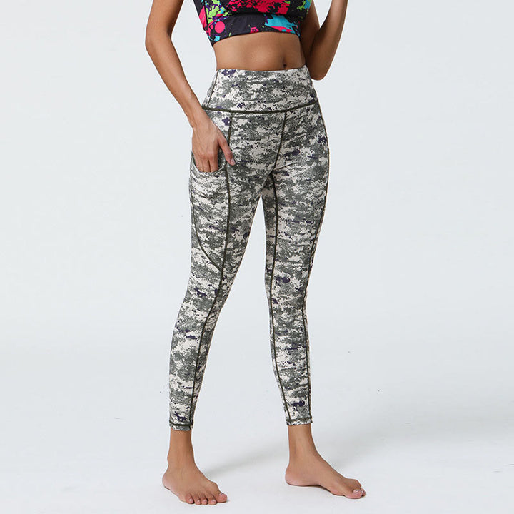 Buddha Stones Rose Lines Tiger Leopard Print Sports Fitness High Waist Leggings Women's Yoga Pants With Pockets - image 25