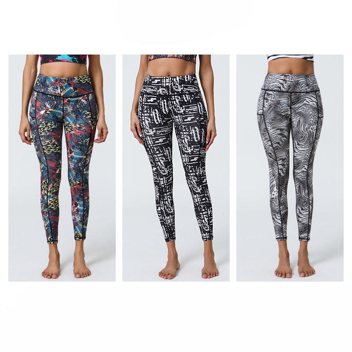 Buddha Stones Rose Lines Tiger Leopard Print Sports Fitness High Waist Leggings Women's Yoga Pants With Pockets - image 31