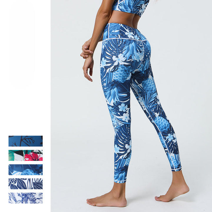 Buddha Stones Flowers Leaves Dandelions Pineapples Print Sports Fitness High Waist Leggings Women's Yoga Pants - image 22