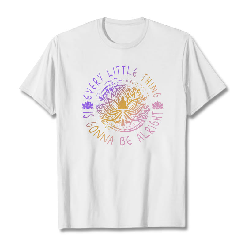 Buddha Stones Every Little Thing Is Gonna Be Alright Tee T-shirt - White - 2XL - image 2