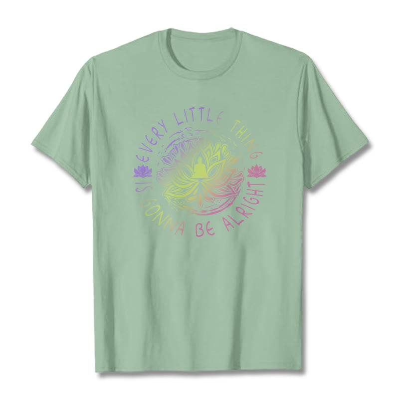 Buddha Stones Every Little Thing Is Gonna Be Alright Tee T-shirt - PaleGreen - 2XL - image 14