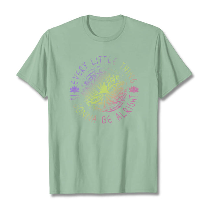 Buddha Stones Every Little Thing Is Gonna Be Alright Tee T-shirt - PaleGreen - 2XL - image 14