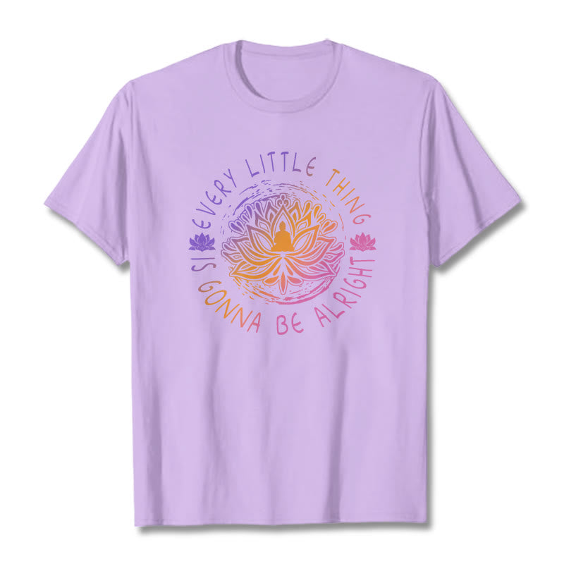 Buddha Stones Every Little Thing Is Gonna Be Alright Tee T-shirt - Plum - 2XL - image 0