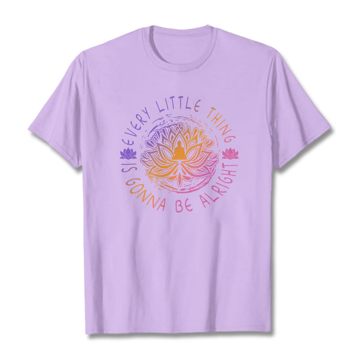 Buddha Stones Every Little Thing Is Gonna Be Alright Tee T-shirt - Plum - 2XL - image 0