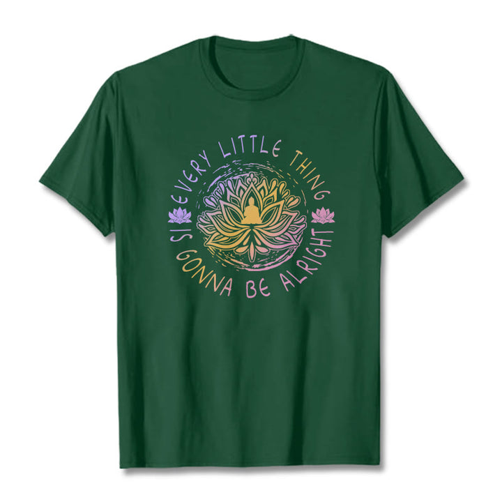 Buddha Stones Every Little Thing Is Gonna Be Alright Tee T-shirt - ForestGreen - 2XL - image 12