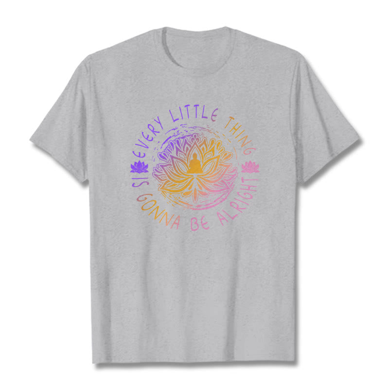 Buddha Stones Every Little Thing Is Gonna Be Alright Tee T-shirt - LightGrey - 2XL - image 11