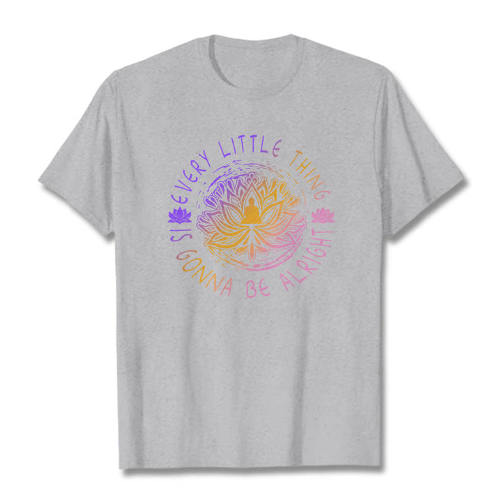 Buddha Stones Every Little Thing Is Gonna Be Alright Tee T-shirt - LightGrey - 2XL - image 11