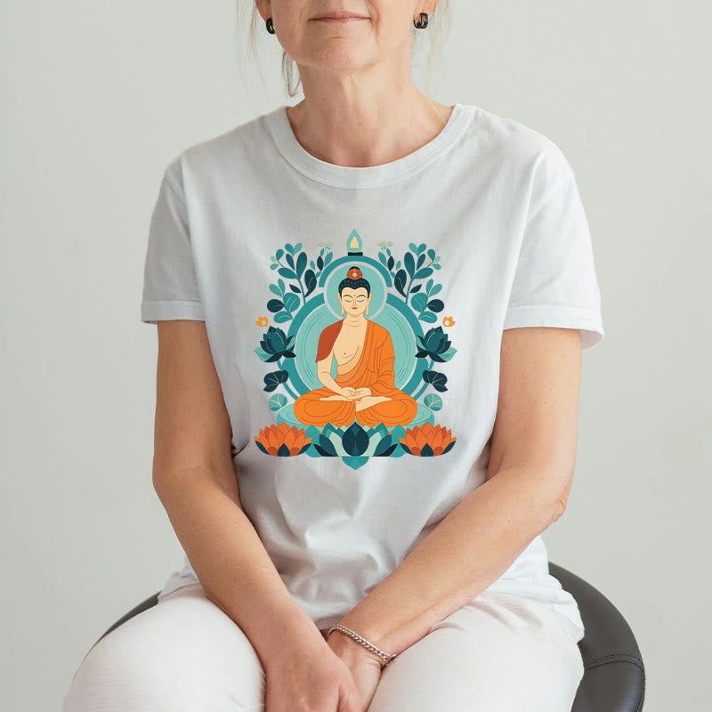 Buddha Stones Lotus Buddha Meditation Tee T-shirt - image 3
