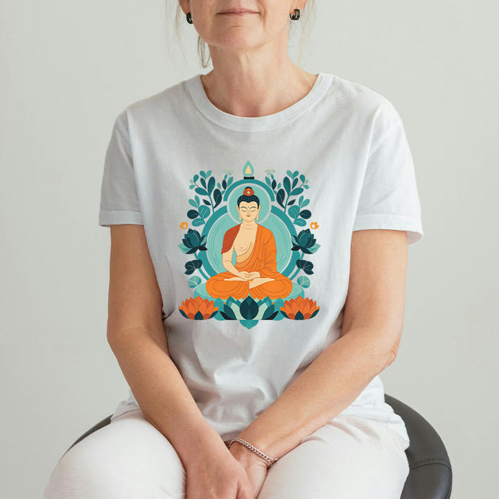 Buddha Stones Lotus Buddha Meditation Tee T-shirt - image 3