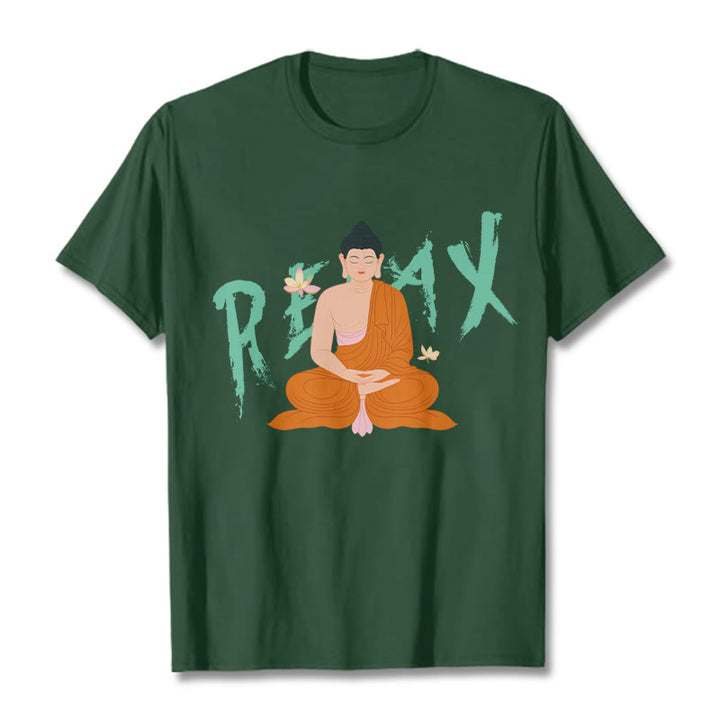 Buddha Stones RELAX Lotus Buddha Tee T-shirt - ForestGreen - 2XL - image 9
