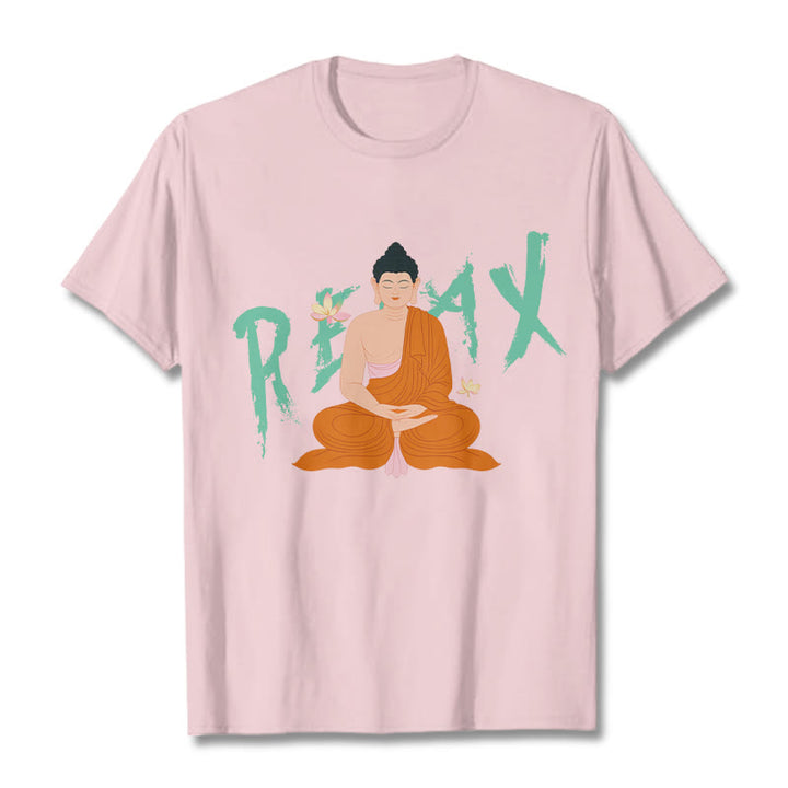 Buddha Stones RELAX Lotus Buddha Tee T-shirt - LightPink - 2XL - image 11