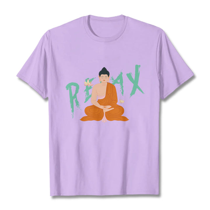 Buddha Stones RELAX Lotus Buddha Tee T-shirt - Plum - 2XL - image 15