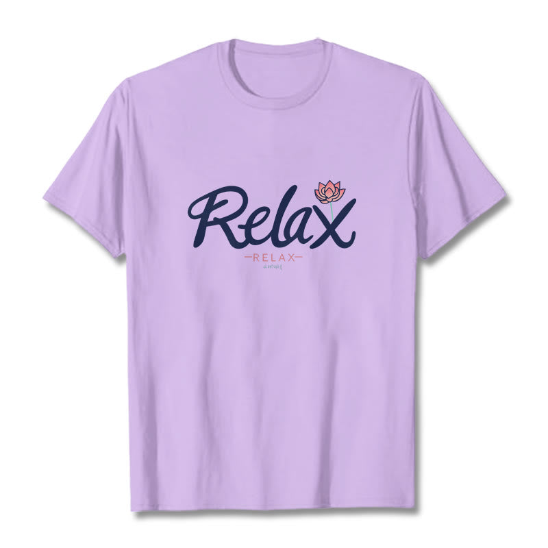 Buddha Stones RELAX Lotus Tee T-shirt - Plum - 2XL - image 16